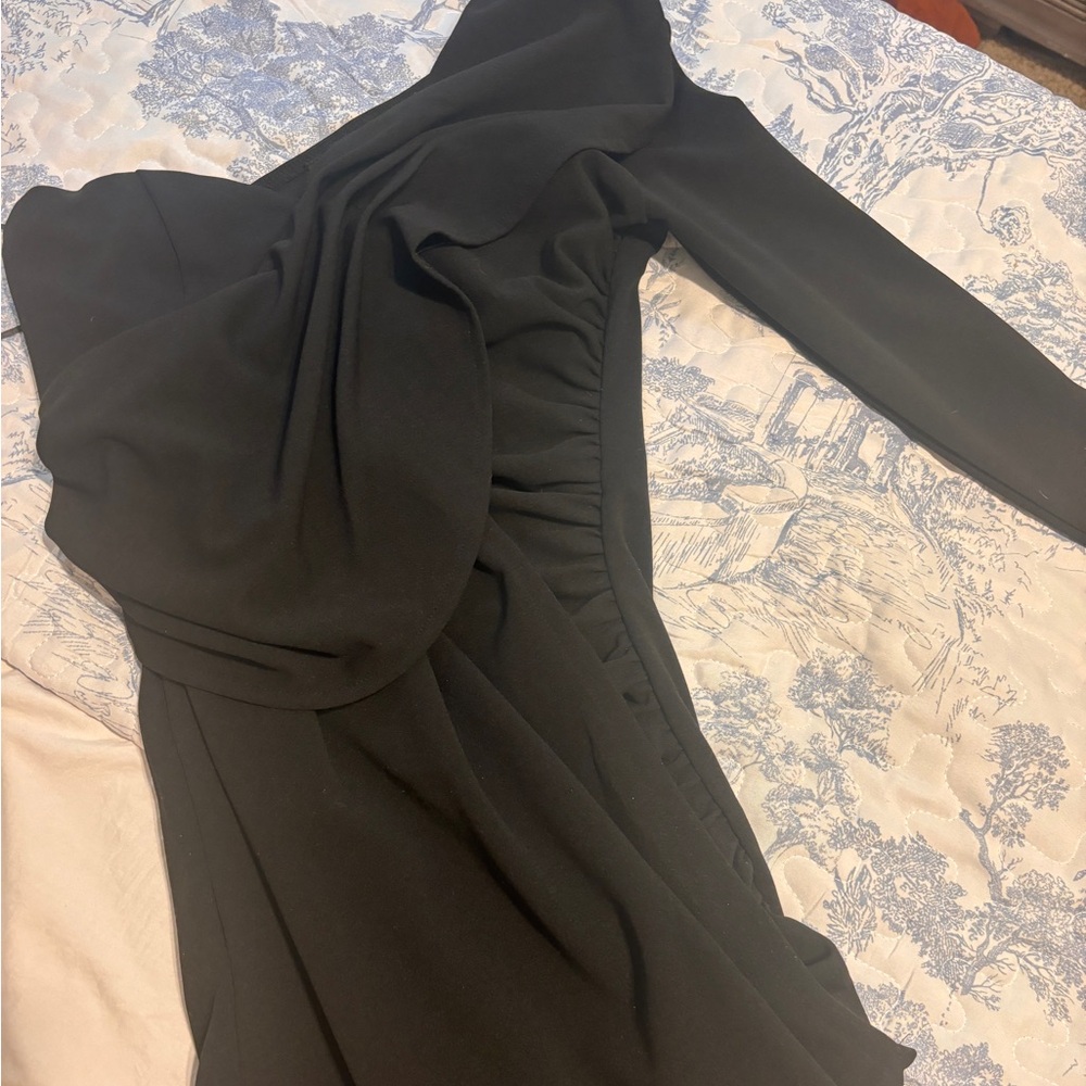Black Mini Dress One Sleeve